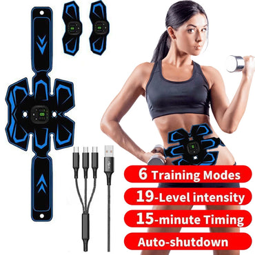 EMS Electronic Muscle Stimulator Ab Machine Trainer for All Body, Fitness Strength Training Workout Equipment for Men and Women