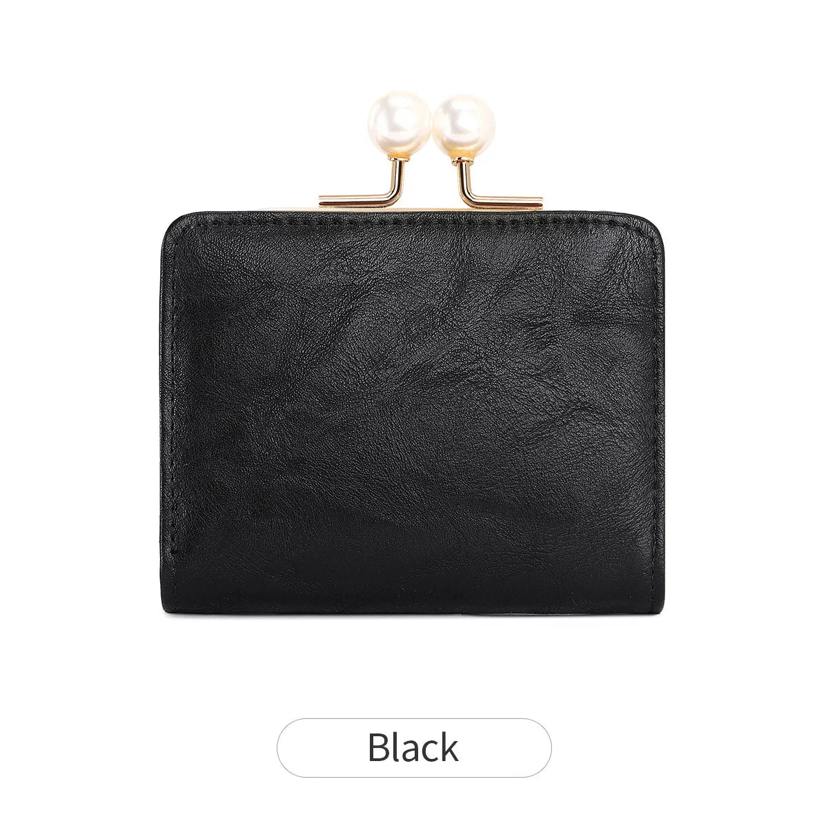 Women's Tri-Fold Wallet with Pearly Kiss-Lock CoinPurse, Multi-Card Holder, Cash Compartment,Large.capacity PU wallet