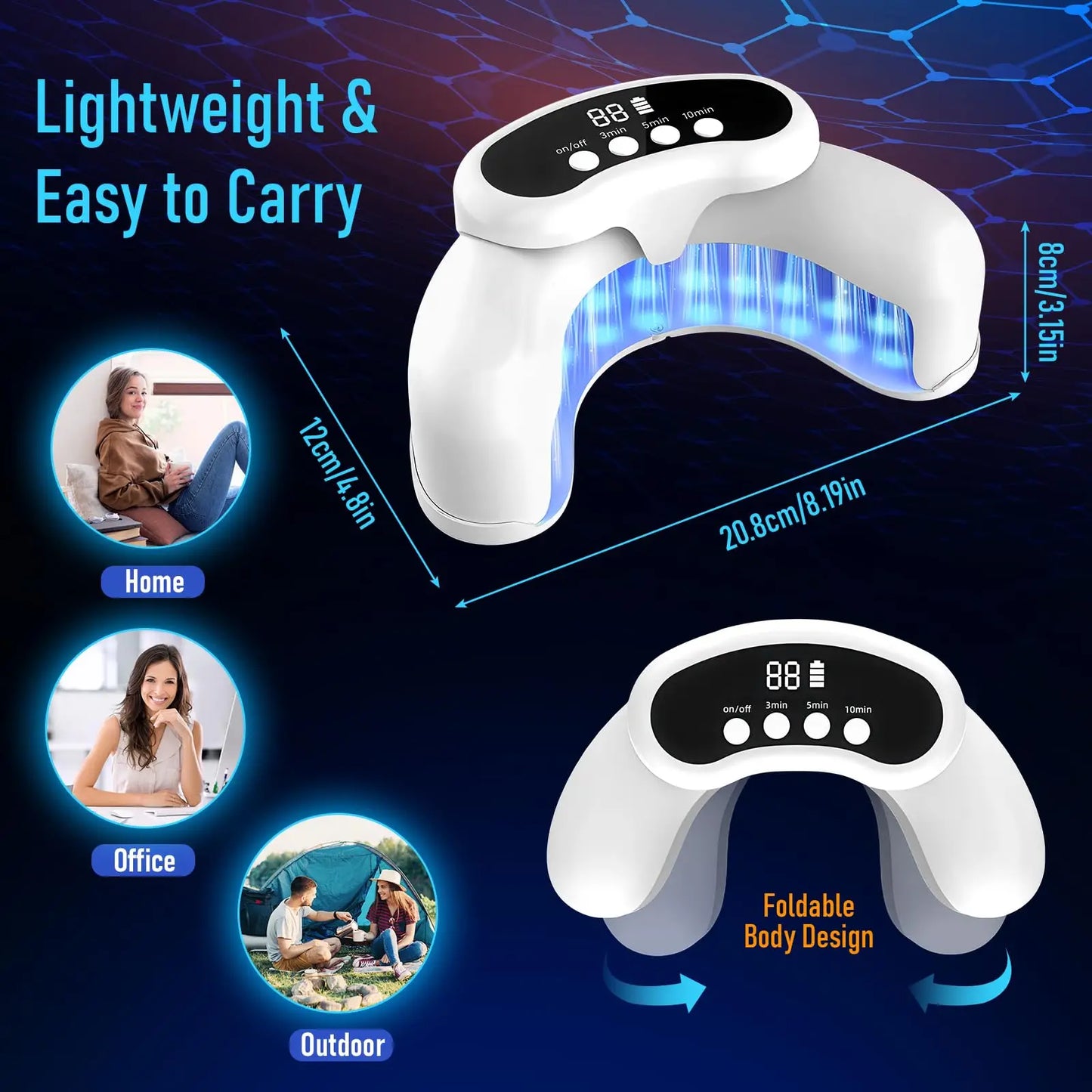 45W Nail Fungus Treatment Device 30 LEDs 470nm 905nmNail Fungus Cleaning for Damaged Discolored Thick Toenails&Fingernails