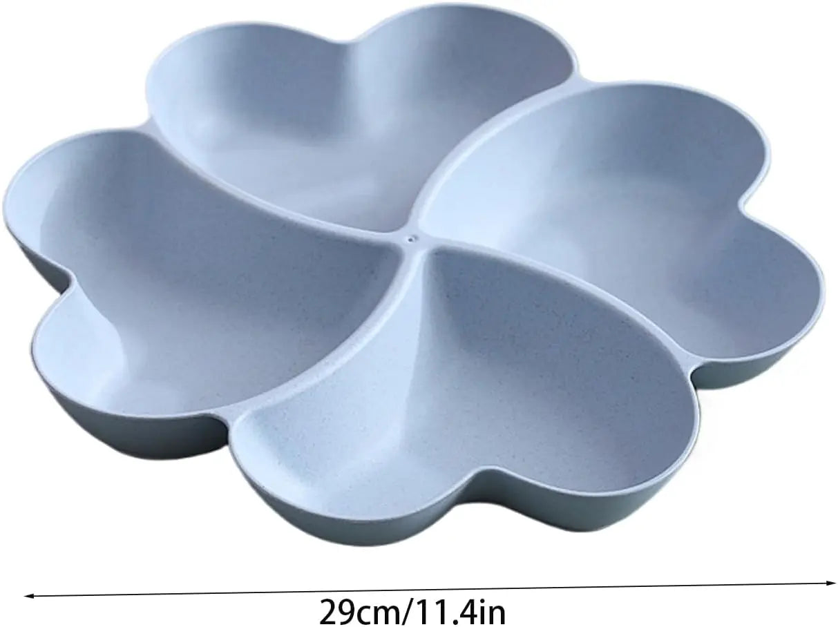 360° Rotating Divided Serving Tray, 12 Inch - 7-Piece Removable Bowls for Chips, Dip, Fruit & Snacks, White Party Platter