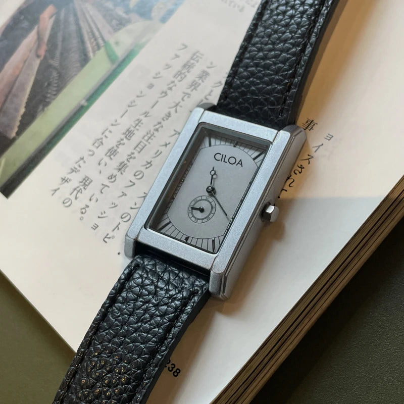 CILOA black square watch for men, brand authentic 2025 trendy fashion high quality waterproof quartz watch for boyfriend gift