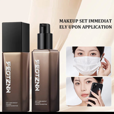 FEOTZNW third-generation Soft Gauze Long-lasting Foundation, moisturizing and nourishing the skin, setting makeup, waterproof