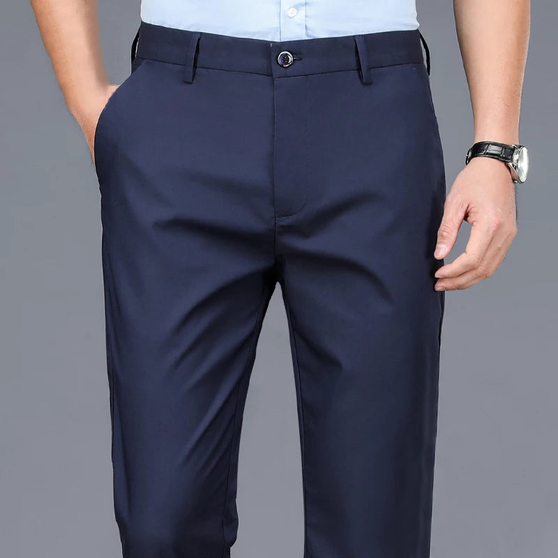 Male Smart Casual Pants Stretchy Sports Men's Spring Autumn Full Length