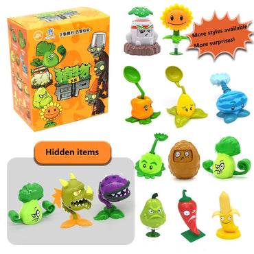 9PCS Plants Vs Zombies Blind Box Sunflower Bonk Choy Cabbage-pult Ornaments Genuine Toy Figures 14 Style Game Model Boy Gifts