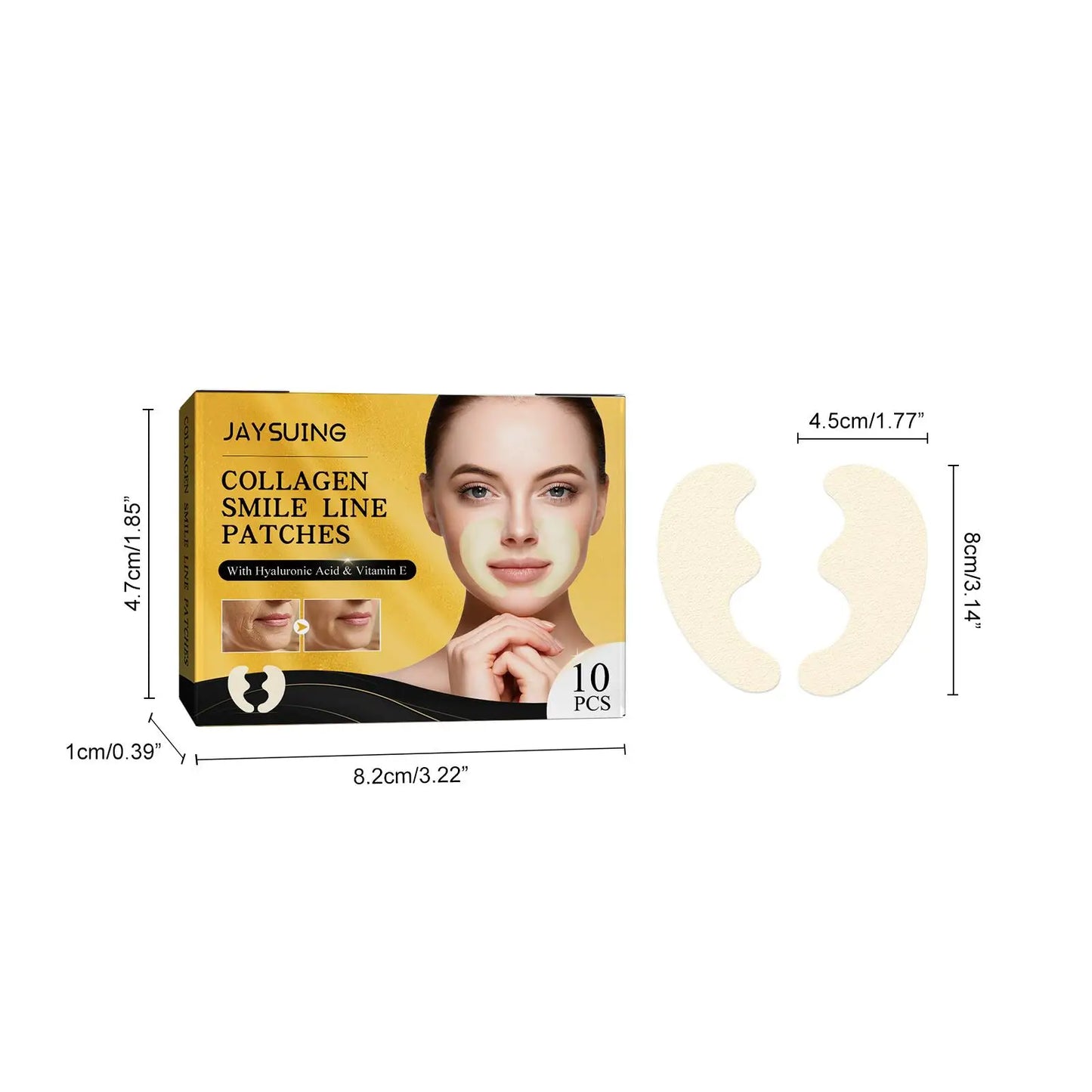 Jaysuing Collagen Face Patch Remove Smile Lines Enhance Skin Elasticity Firming Fade Fine Lines Tightening Lifting Face Patch