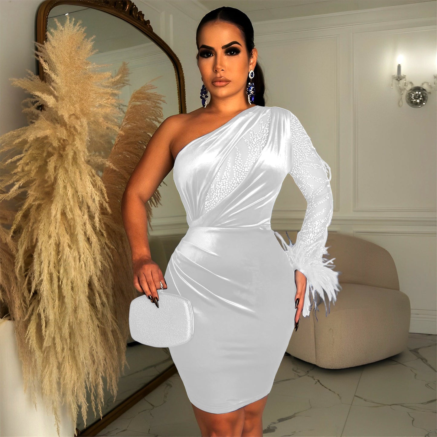 Women's Long Sleeved Hip Wrap Skirt