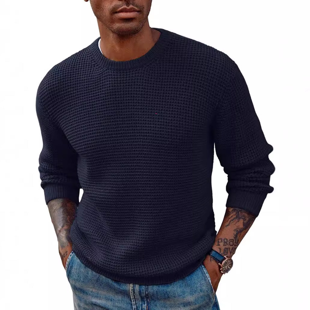 New Solid Color Round Neck Sweater