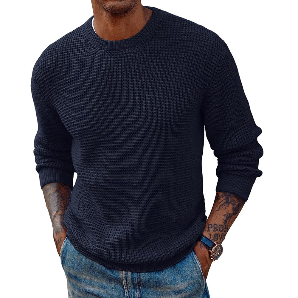 New Solid Color Round Neck Sweater