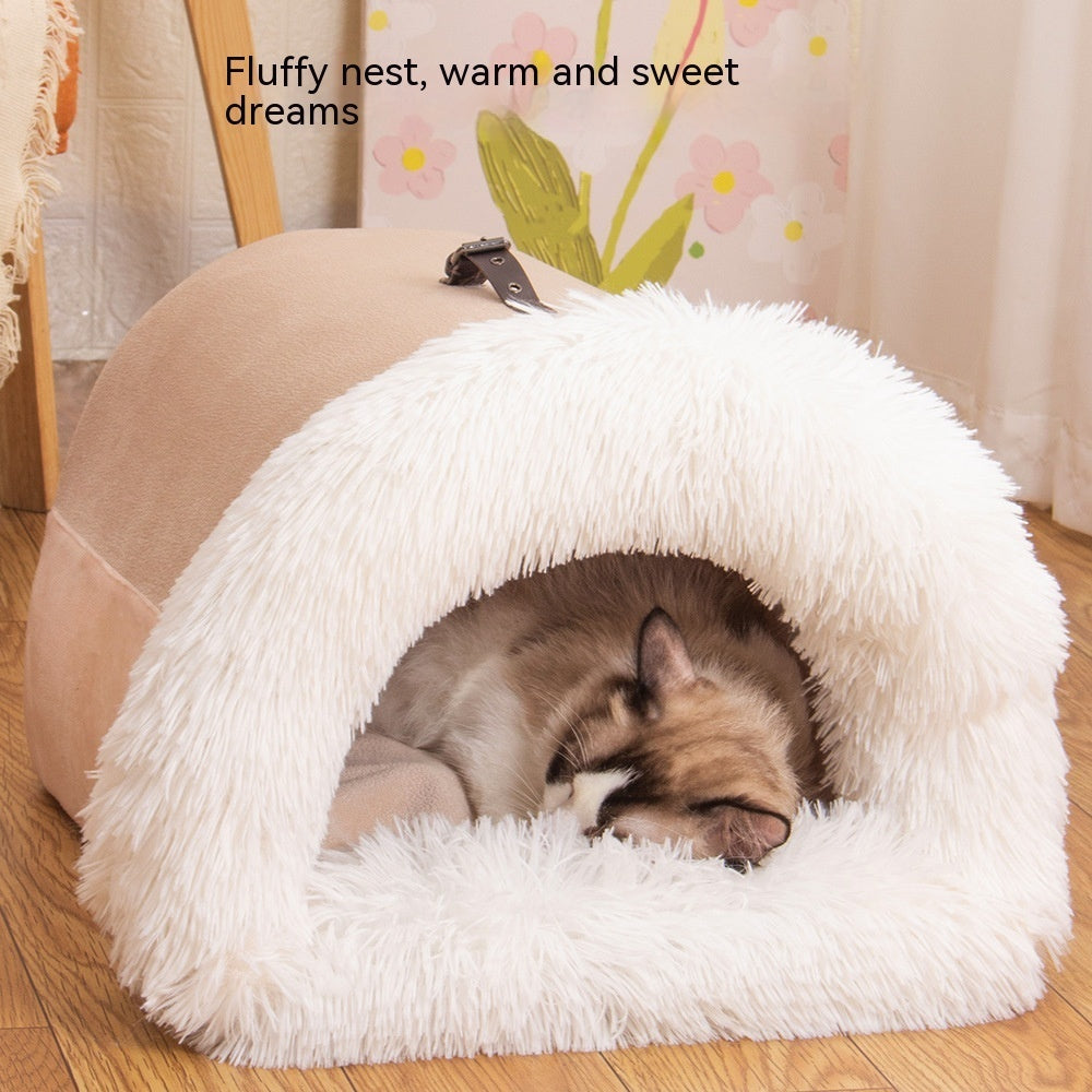 Pet Nest Portable Autumn And Winter Warm Dog Nest Moisture-proof Long Fur Cat Nest Cross Border Pet Nest