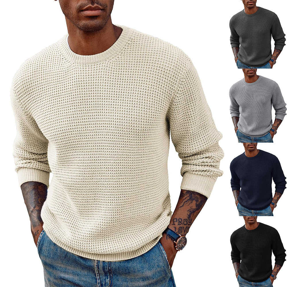 New Solid Color Round Neck Sweater