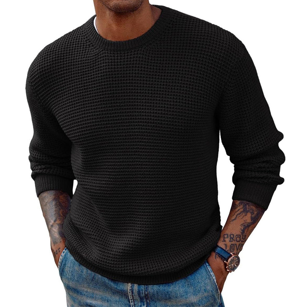 New Solid Color Round Neck Sweater