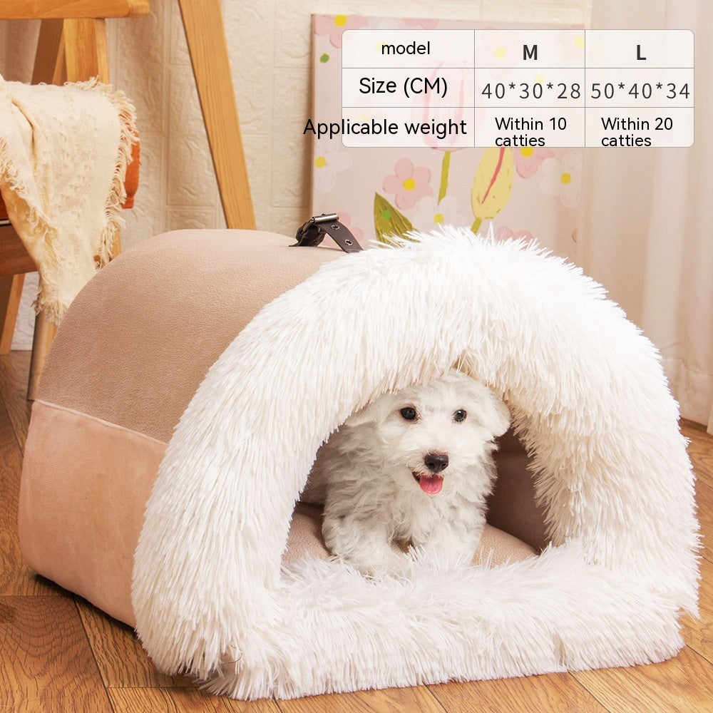 Pet Nest Portable Autumn And Winter Warm Dog Nest Moisture-proof Long Fur Cat Nest Cross Border Pet Nest