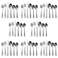 HANSMART 48 Pcs Cutlery Set For 8 Stainless Steel Knife Fork Spoon Tableware Flatware Set Kitchen Dinnerware Gift