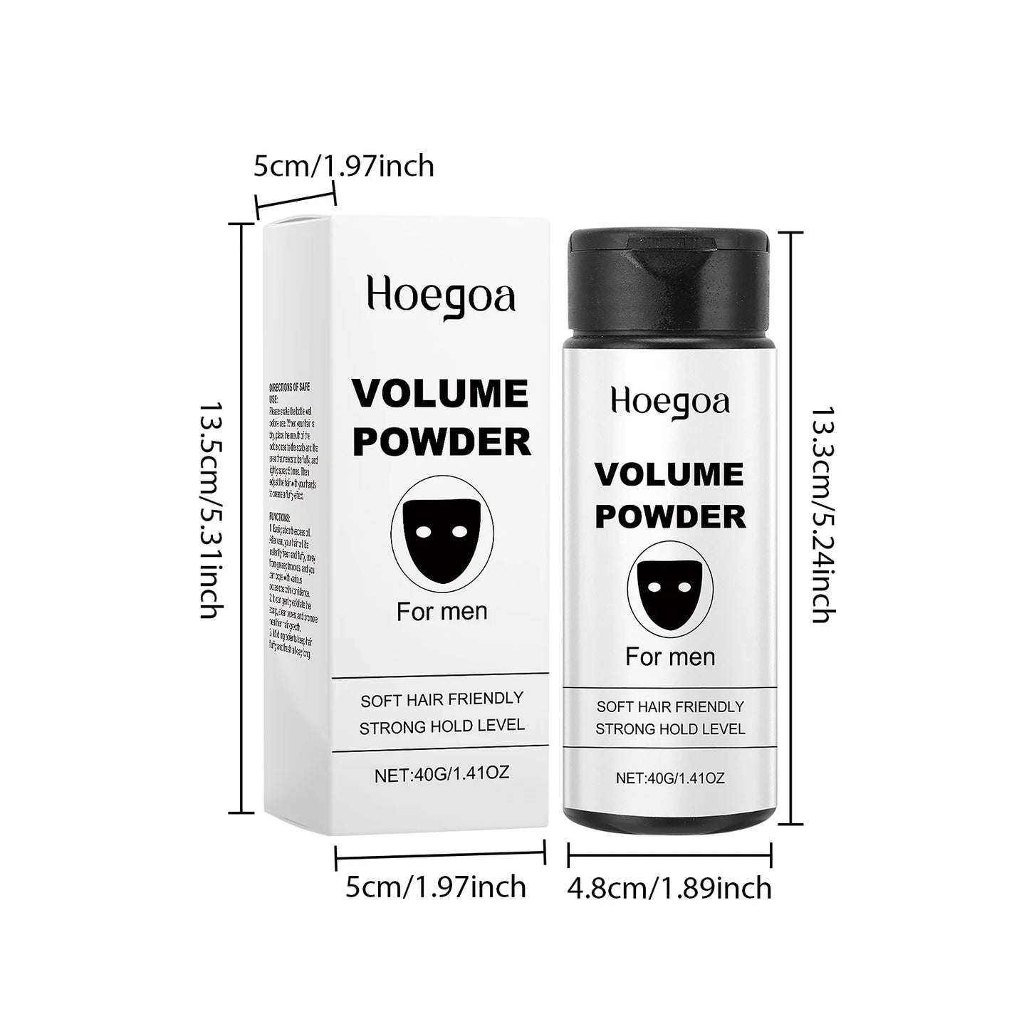 Hoegoa Men Hair Volume Powder Gentle Formula Non-irritating Refreshing Lasting Oil Control Moisturize Hair Volumizing Powder
