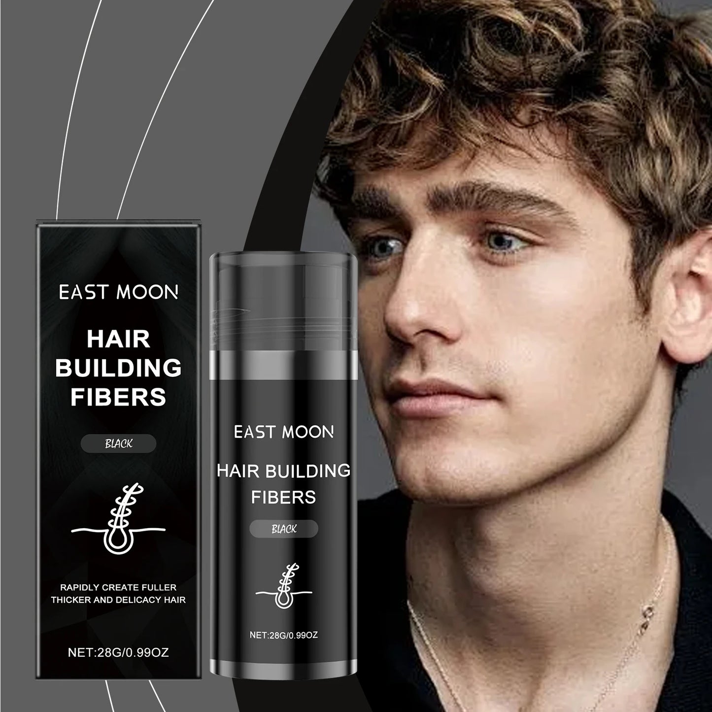 28g East Moon Hair Fiber Powder Improve Baldness Oil Control Refresh Hair Care Lazy People Beautify Fill Bangs Hair Powder