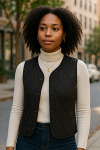 Women’s Quilted Sleeveless Vest with Soft Fur Lining – Lightweight & Stylish Layer