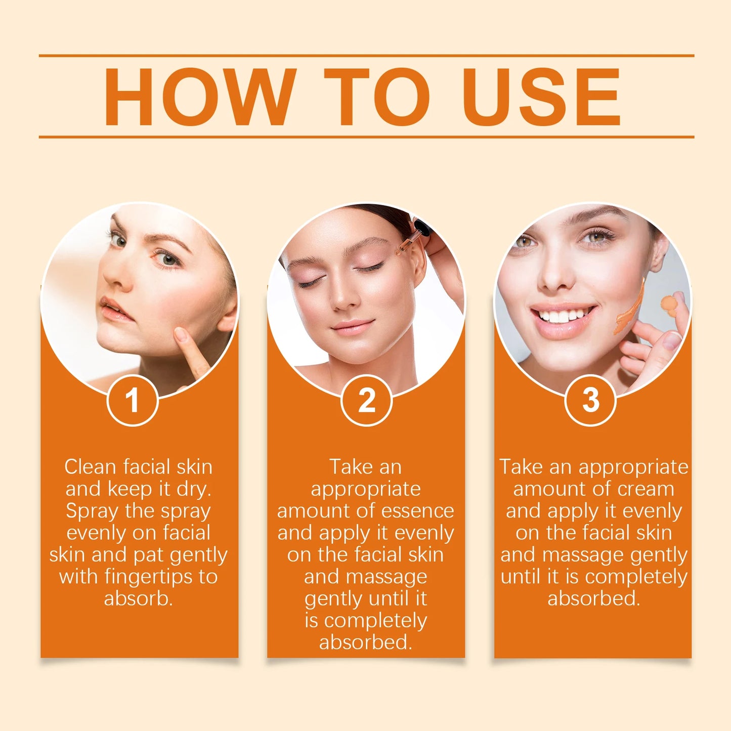 EELHOE Vitamin C Face Skin Care Set Moisturizing Improve Skin Texture Pore Shrink Enhance Skin Elasticity Facial Care Set