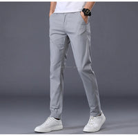 7 Colors Men's Classic Solid Color Summer Thin Casual Pants Business Fashion Stretch Cotton Slim Brand Trousers Male