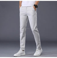 7 Colors Men's Classic Solid Color Summer Thin Casual Pants Business Fashion Stretch Cotton Slim Brand Trousers Male