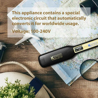 KIPOZI Professional Hair Straightener Titanium Flat Iron with Digital LCD Display Dual Voltage Instant Heating Curling Iron