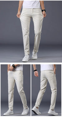 7 Colors Men's Classic Solid Color Summer Thin Casual Pants Business Fashion Stretch Cotton Slim Brand Trousers Male