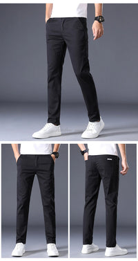 7 Colors Men's Classic Solid Color Summer Thin Casual Pants Business Fashion Stretch Cotton Slim Brand Trousers Male