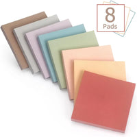 A Set of 8 Retro Moranti Square Color Sticky Notes, Each with 82 Pages, for Student Office Supplies