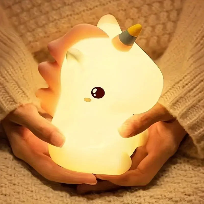 【FreeShip】Cute Axolotl LED Night Light,Dinosaur lamp,Squishy USB & Mobile Touch Lights,Night Bedroom Lamp