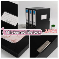 3-Pack Foldableable Storage File Box Classification Storage Document Information Contract Copy Office Essential Supplies