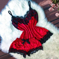 Autumn Winter Velvet Pajamas Set Women's Sexy Lingerie Sleepwear