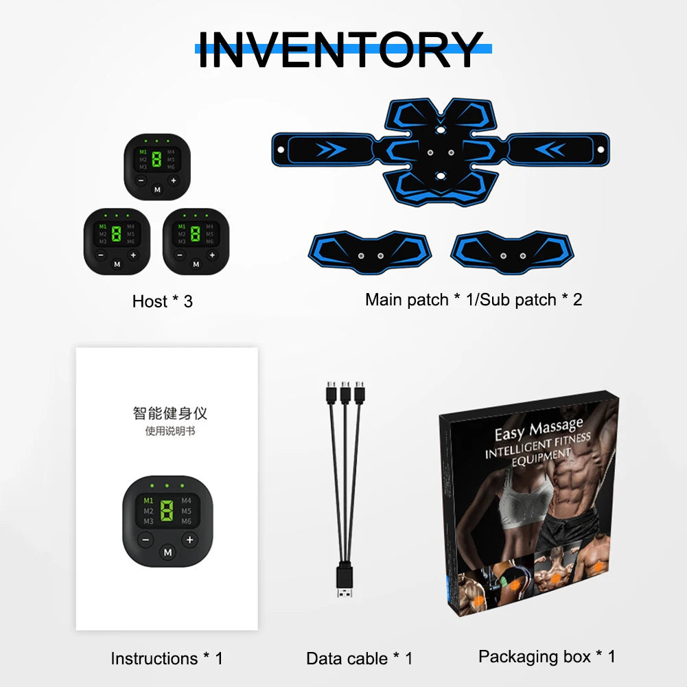 EMS Electronic Muscle Stimulator Ab Machine Trainer for All Body, Fitness Strength Training Workout Equipment for Men and Women