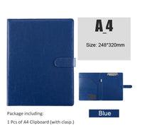 7*9.37in PU Leather A5 / A4 Clipboard Clip File Folder Document Bag Business Meeting Contract Clamp Pad Office School Supply