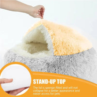 Cat Bed Round Plush Fluffy Hooded Cat Bed Cave,Cozy for Indoor Cats or Small Dog beds,Pet Beds Doughnut Calm Anti-nxiety Dog Bed