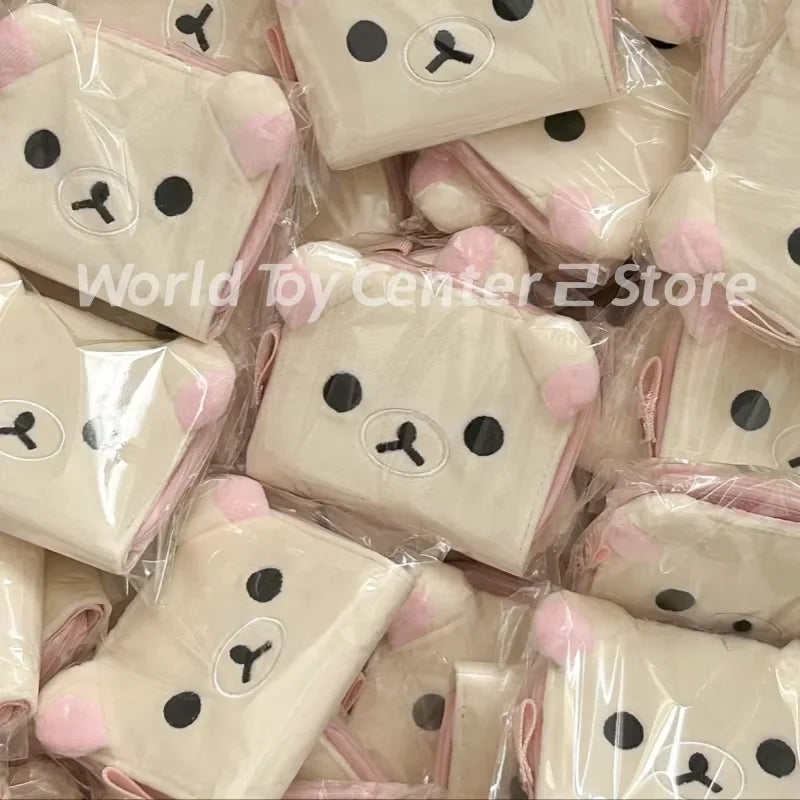 Kawaii Rilakkuma Korilakkuma Wallet Purse Cartoon Bear Face Cute Short Wallets For Women Girls White Purses Money Clips Gifts
