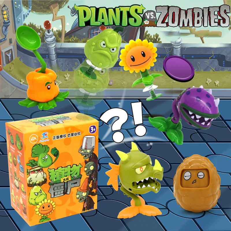 9PCS Plants Vs Zombies Blind Box Sunflower Bonk Choy Cabbage-pult Ornaments Genuine Toy Figures 14 Style Game Model Boy Gifts