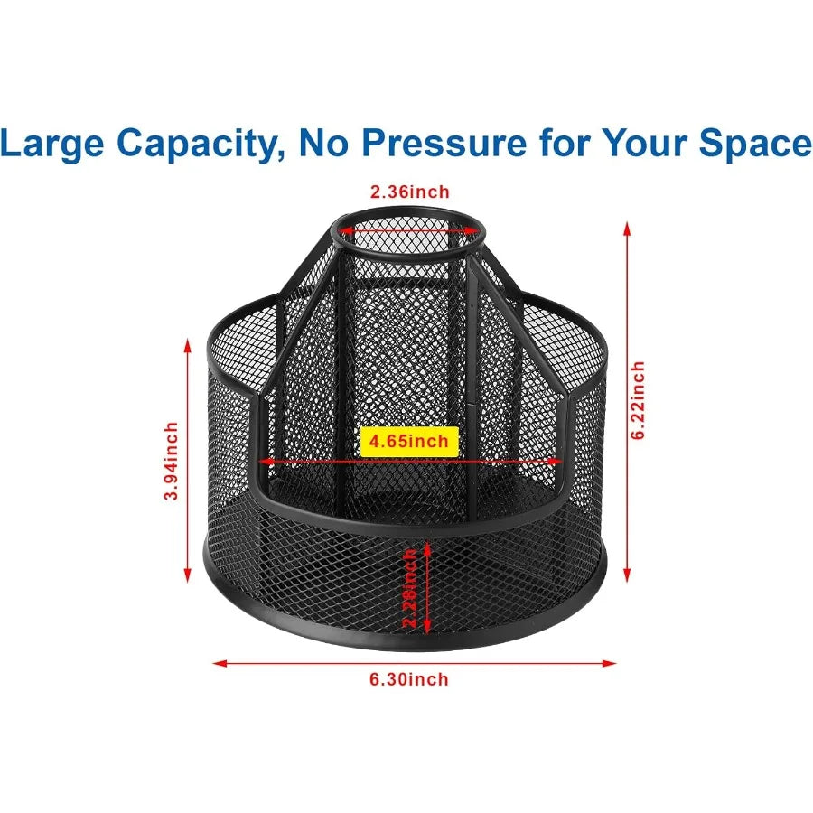 Pencil Holder Rotating Desk Organizer Metal Pen Organizer Mesh Pen Holder Office Desk Accessories Cute Office School Home Art S