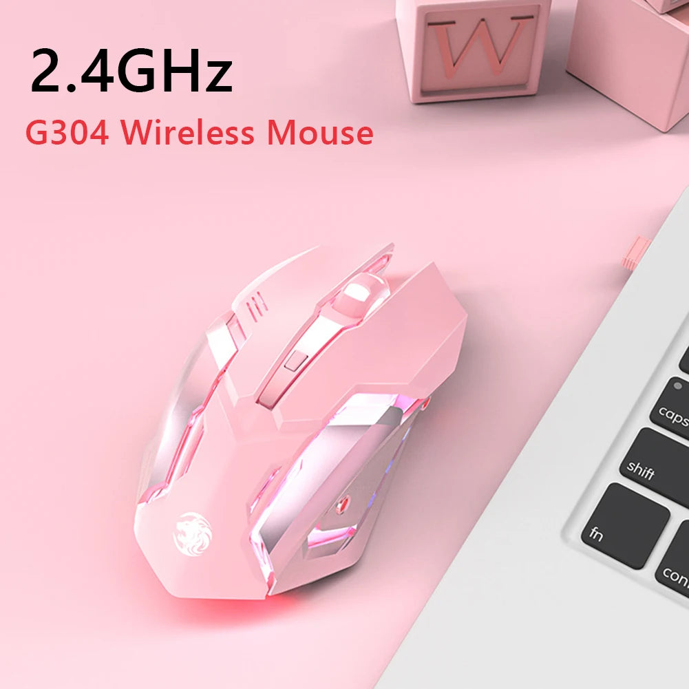 Gaming Mouse Rechargeable 2.4GWireless 600mah Bluetooth Mouse Mute Ergonomic Mouse for Computer Laptop LED Backlit Mice