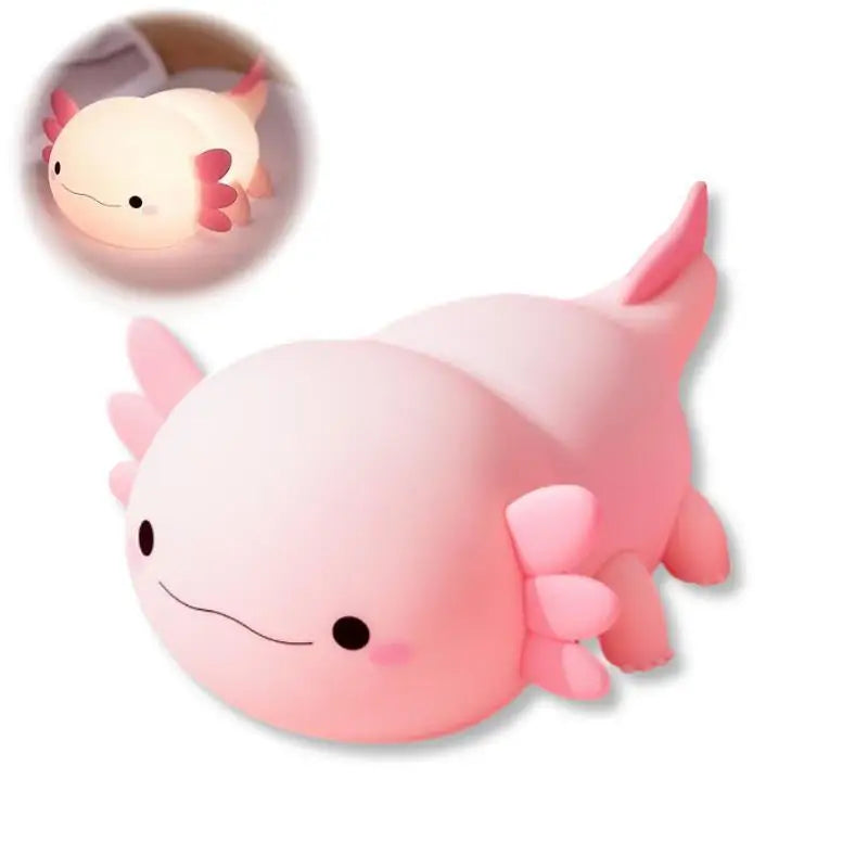 【FreeShip】Cute Axolotl LED Night Light,Dinosaur lamp,Squishy USB & Mobile Touch Lights,Night Bedroom Lamp