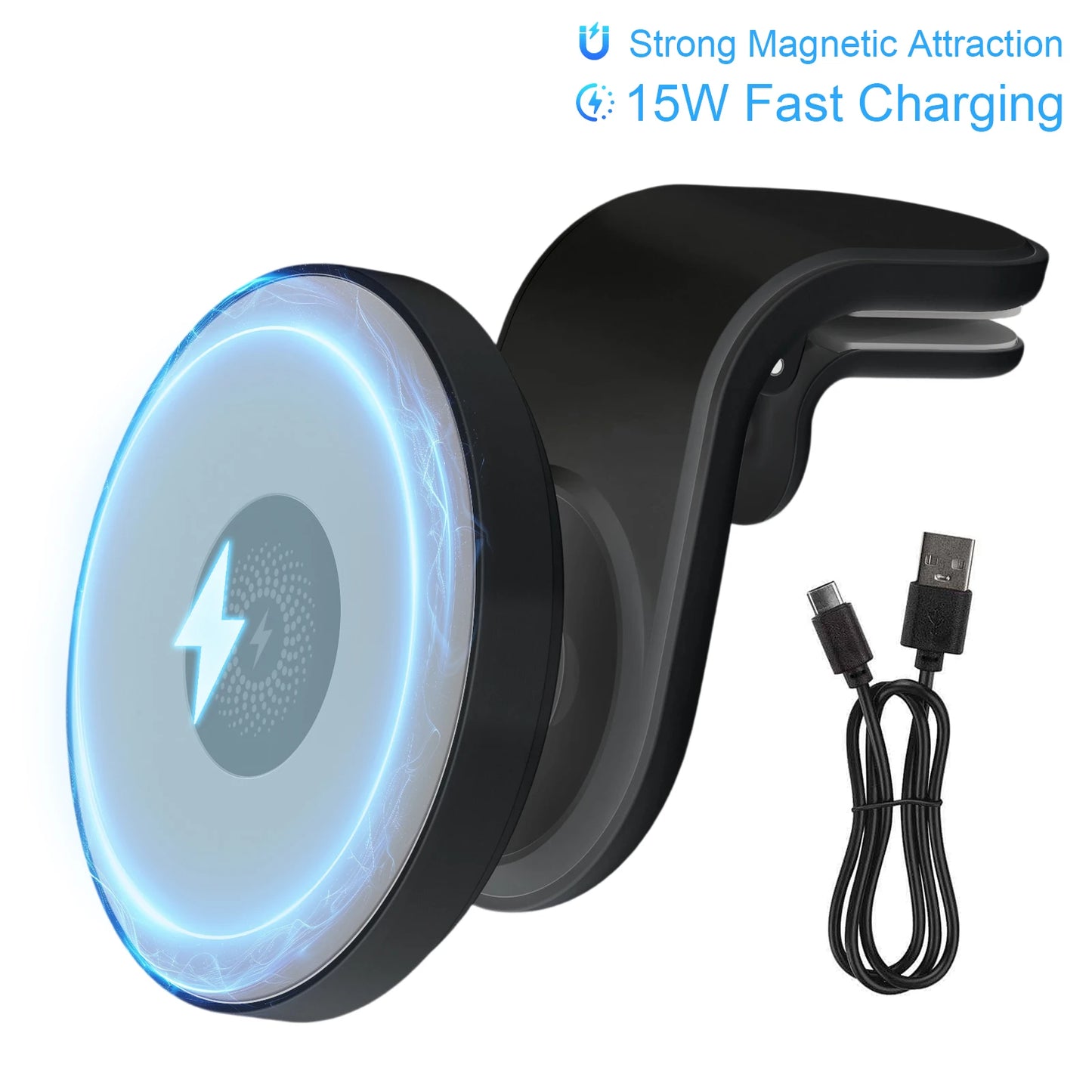 Magnet Wireless Car Charger 15W Fast Charging Dock Station Car Mount Phone Holder Air Vent for iPhone 17 16 15 14 13 Pro Max