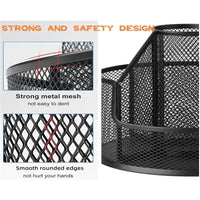 Pencil Holder Rotating Desk Organizer Metal Pen Organizer Mesh Pen Holder Office Desk Accessories Cute Office School Home Art S