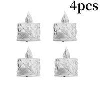 4/8/16Pcs Flameless LED Light Candles Crystal Candle Transparent Electronic Night Lamp for Wedding Valentine's Day Party 2030