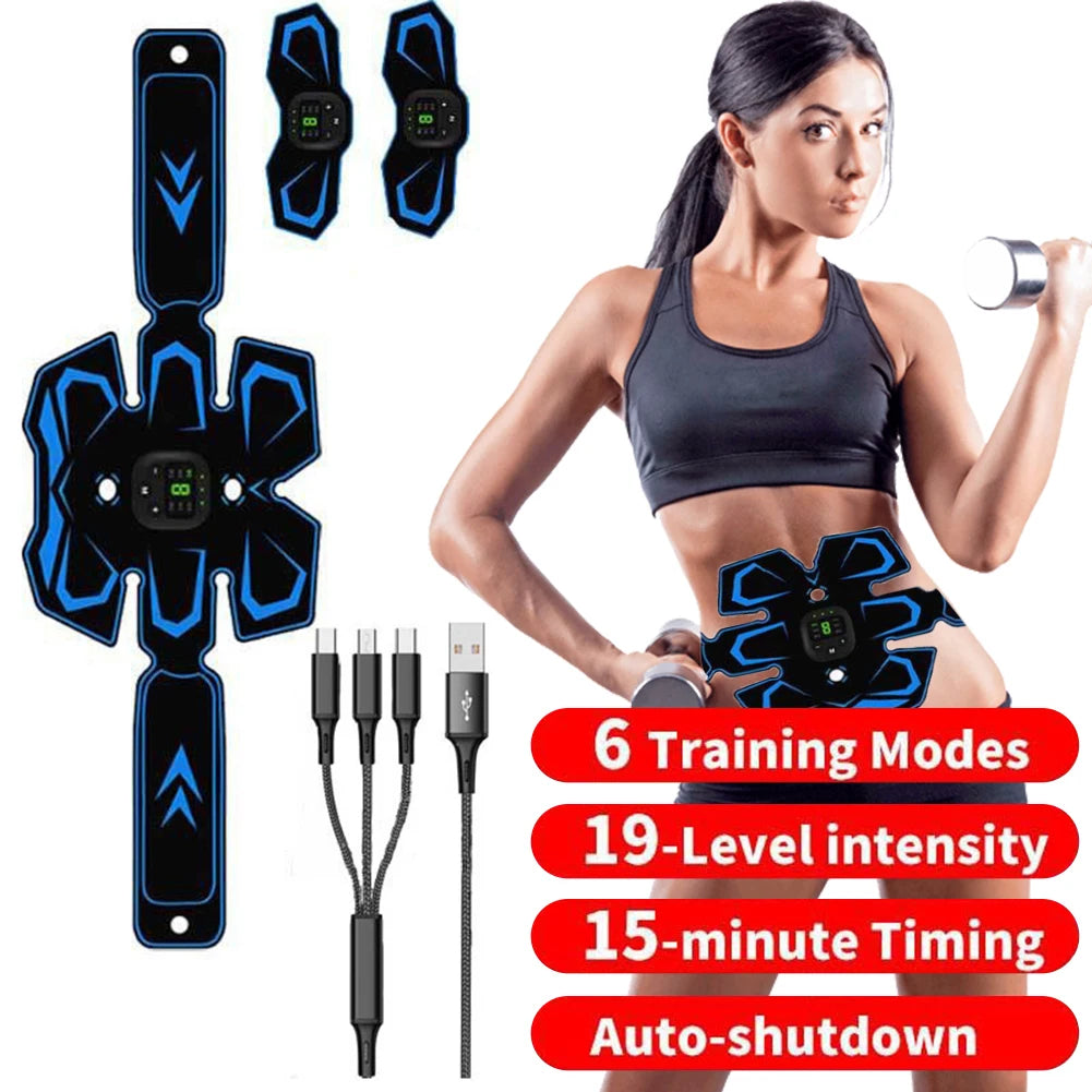 EMS Electronic Muscle Stimulator Ab Machine Trainer for All Body, Fitness Strength Training Workout Equipment for Men and Women