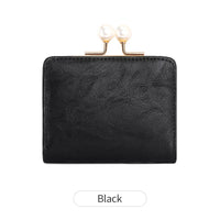 Women's Tri-Fold Wallet with Pearly Kiss-Lock CoinPurse, Multi-Card Holder, Cash Compartment,Large.capacity PU wallet