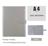 7*9.37in PU Leather A5 / A4 Clipboard Clip File Folder Document Bag Business Meeting Contract Clamp Pad Office School Supply