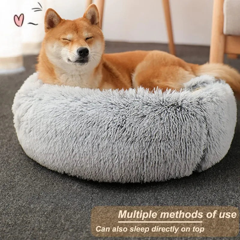 Cat Bed Round Plush Fluffy Hooded Cat Bed Cave,Cozy for Indoor Cats or Small Dog beds,Pet Beds Doughnut Calm Anti-nxiety Dog Bed