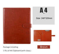 7*9.37in PU Leather A5 / A4 Clipboard Clip File Folder Document Bag Business Meeting Contract Clamp Pad Office School Supply