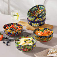 vancasso 6/12 Piece Cereal Bowls Set 28 Oz Ceramic Soup Bowls Bohemian style for Salad/Pasta/Rice/Oatmeal/Fruit/Cereal for  6