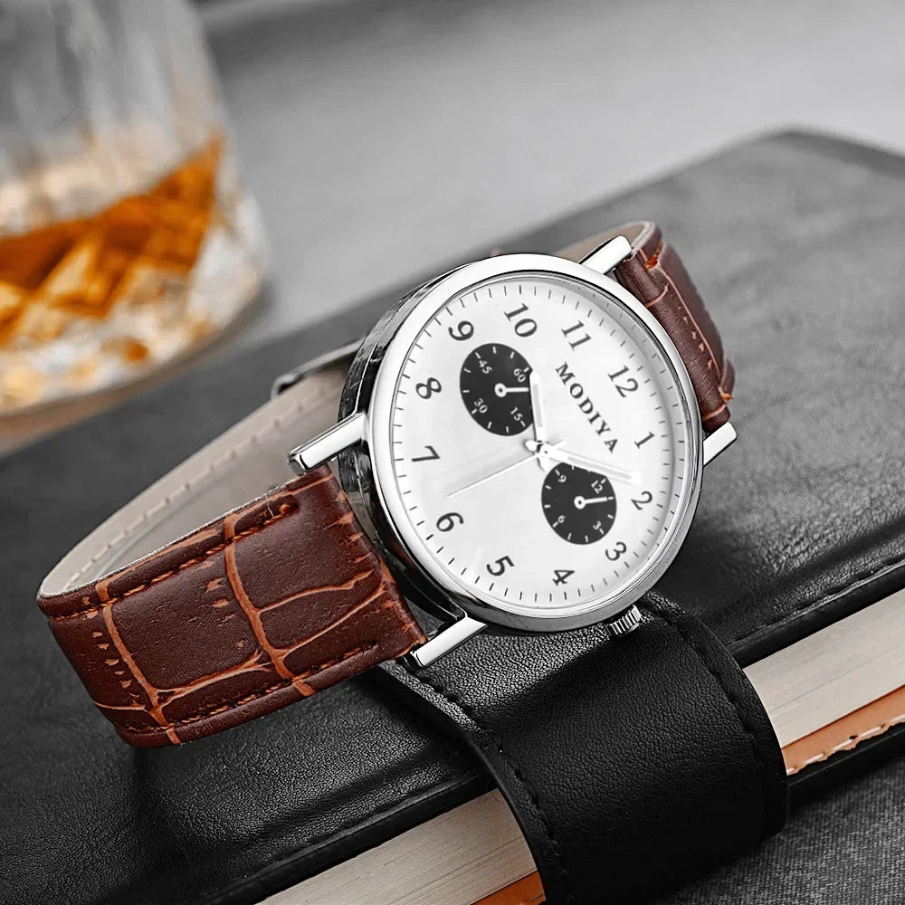 Men's Watches Business Wristwatch Luxury Leather Strap