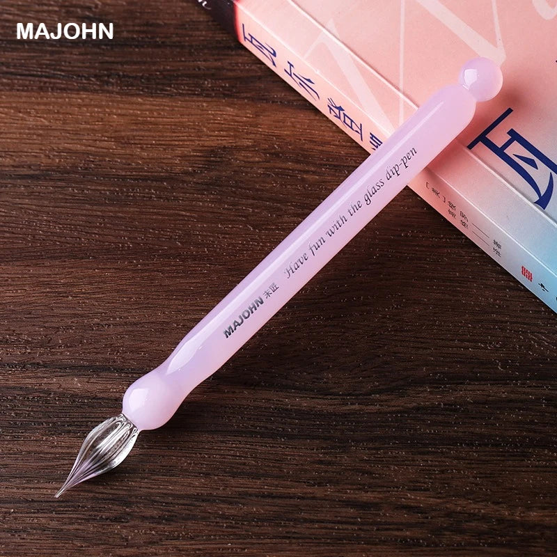 MAJOHN Sakura Snow Glass Dip Pen Mini Short Color Ink Hand Tent Expert Drawing Hook Line  Office School Supplies Stationery