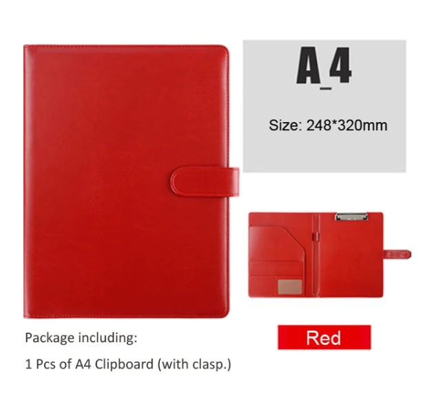 7*9.37in PU Leather A5 / A4 Clipboard Clip File Folder Document Bag Business Meeting Contract Clamp Pad Office School Supply
